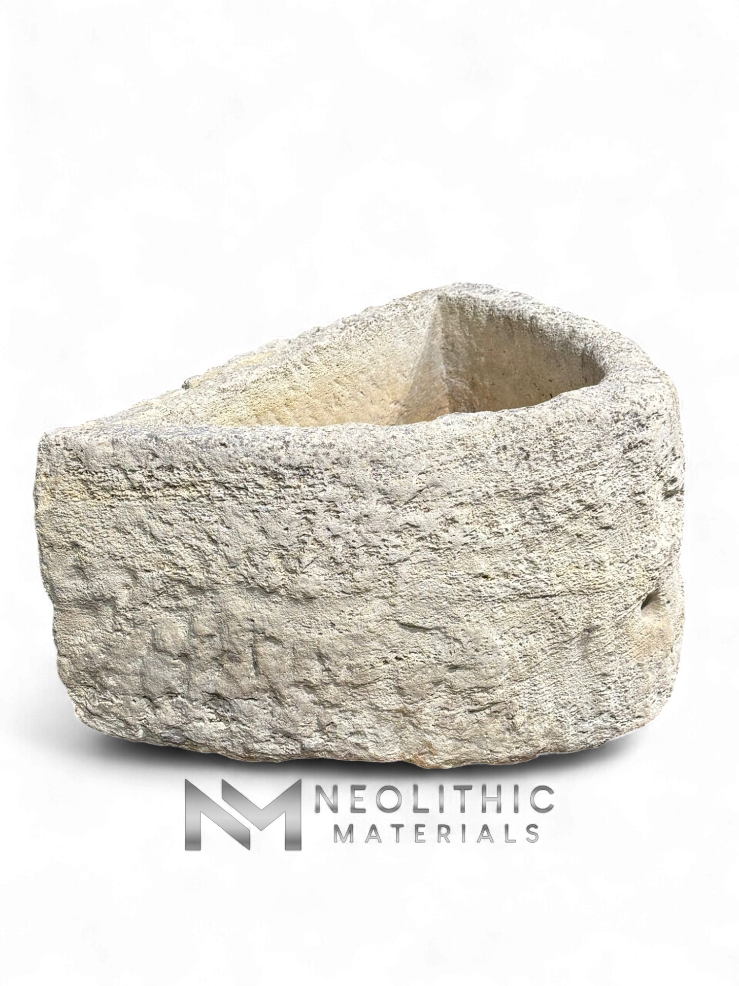 Antique French Limestone Half Moon Trough - Image 2